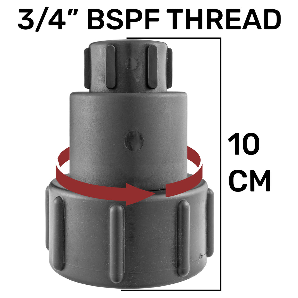 IBC 2 S60X6 - 1in BSPF Extender Adaptor with MDPE Straight 32mm Water Connector